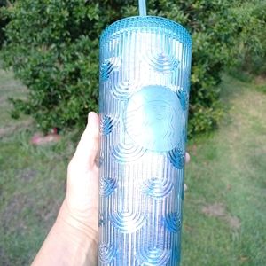 Starbucks 2022 Spring Green Iridescent Mermaid Wave Venti Tumbler 24oz Cup